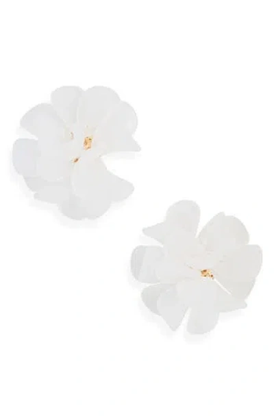 Nordstrom Rack Floral Stud Earrings In White