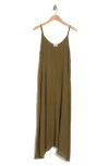 Nordstrom Rack Flowy Cover-up Maxi Dress In Olive Burnt