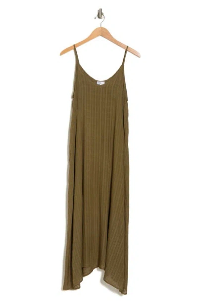 Nordstrom Rack Flowy Cover-up Maxi Dress In Olive Burnt