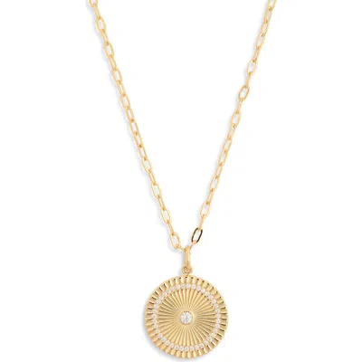 Nordstrom Rack Fluted Disc Pendant Necklace
