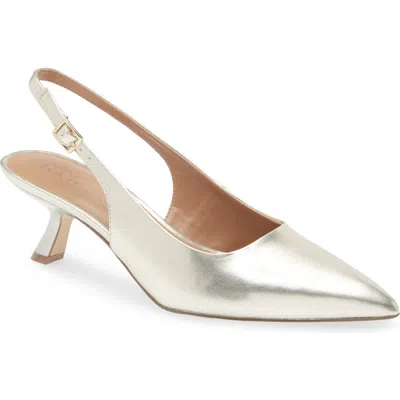 Nordstrom Rack Freka Slingback Kitten Heel Pump In Gold Metallic