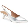Nordstrom Rack Freka Slingback Kitten Heel Pump In Silver Metallic