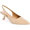 Nordstrom Rack Freka Slingback Kitten Heel Pump In Tan Light Patent