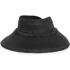 Nordstrom Rack Fringe Packable Straw Visor In Black