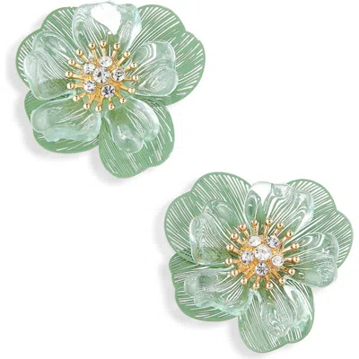 Nordstrom Rack Frosted Flower Stud Earrings In Green
