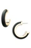 Nordstrom Rack Frosted Resin Hoop Earrings In Black