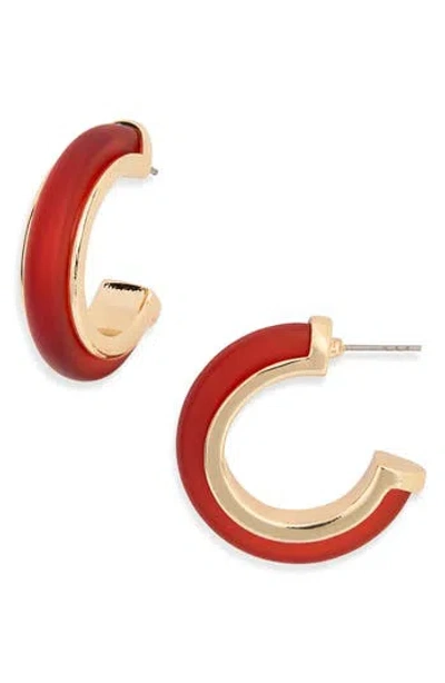 Nordstrom Rack Frosted Resin Hoop Earrings In Gold