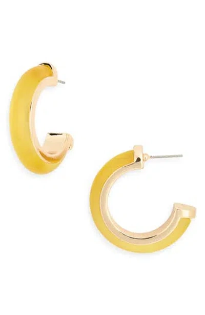 Nordstrom Rack Frosted Resin Hoop Earrings In Gold