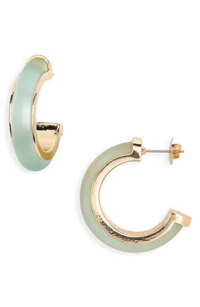 Nordstrom Rack Frosted Resin Hoop Earrings In Green