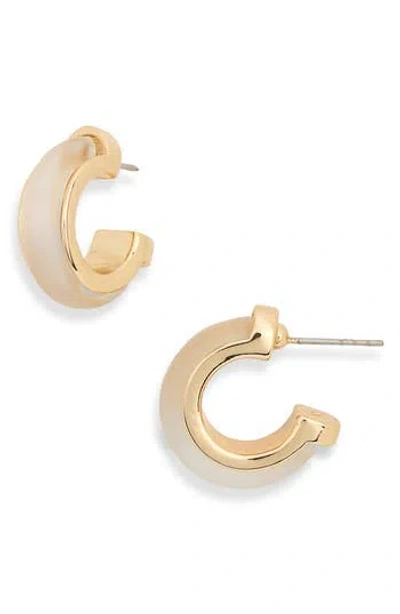 Nordstrom Rack Frosted Resin Huggie Hoop Earrings In Gold