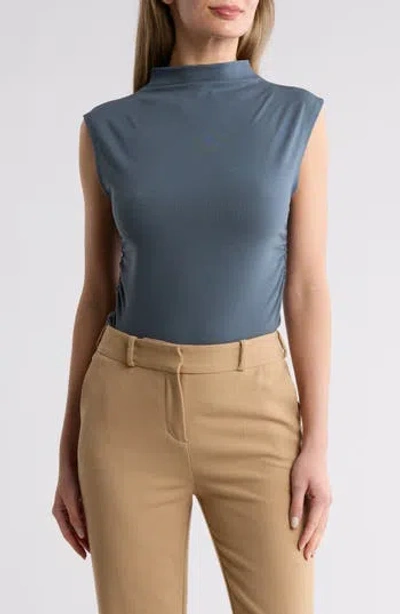 Nordstrom Rack Funnel Neck Ruched Tank In Blue