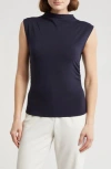 Nordstrom Rack Funnel Neck Ruched Tank In Blue