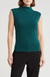 Nordstrom Rack Funnel Neck Ruched Tank In Green