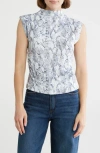Nordstrom Rack Funnel Neck Ruched Tank In Blue