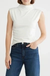 Nordstrom Rack Funnel Neck Ruched Tank In White