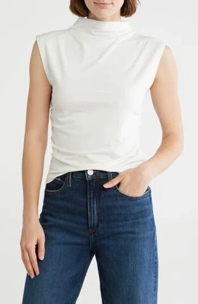 Nordstrom Rack Funnel Neck Ruched Tank In White