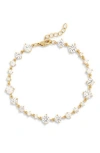 Nordstrom Rack Graduated Cubic Zirconia Line Bracelet In Gold