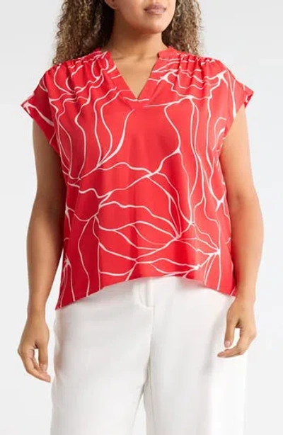 Nordstrom Rack Growover Print Shirred V-neck Top