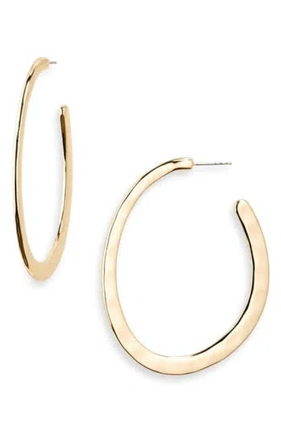 Nordstrom Rack Hammered Oval Hoop Earrings In Gold
