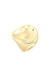 Nordstrom Rack Hammered Statement Ring In Gold