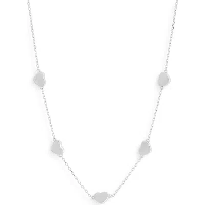 Nordstrom Rack Heart Station Link Necklace In Silver