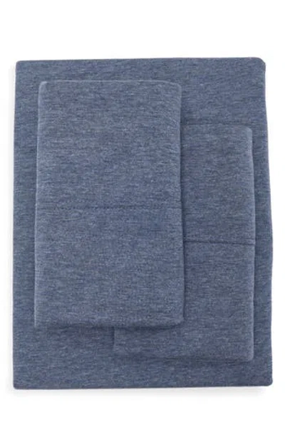 Nordstrom Rack Heathered Jersey 4-piece Sheet Set In Blue