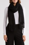 Nordstrom Rack Herringbone Wrap Scarf In Black
