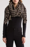 Nordstrom Rack Houndstooth Fringe Scarf In Black Combo