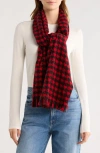 Nordstrom Rack Houndstooth Fringe Scarf In Red