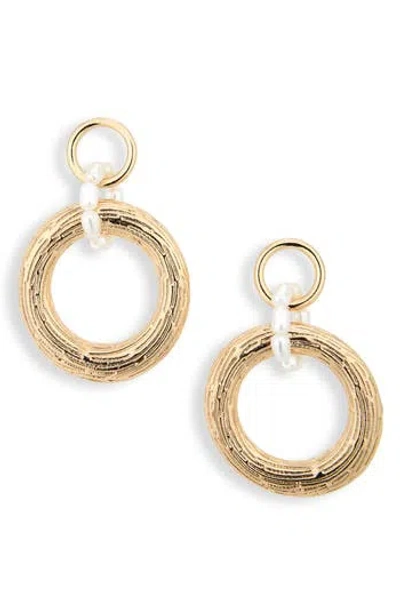 Nordstrom Rack Imitation Pearl Link Drop Earrings In Gold