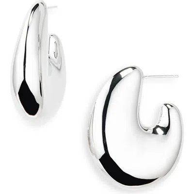 Nordstrom Rack Inflated Geometric Hoop Earrings In Metallic