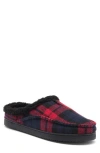 Nordstrom Rack Jack Faux Shearling Lined Clog Slipper In Red Navy Plaid