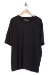 Nordstrom Rack Jersey Crewneck T-shirt In Black Caviar