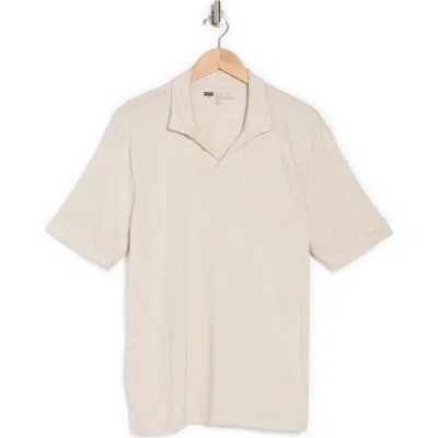 Nordstrom Rack Johnny Collar Short Sleeve Polo In Oatmeal Heather