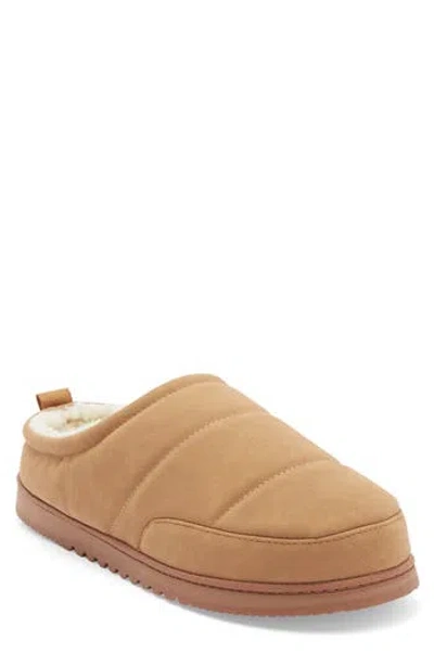Nordstrom Rack Keller Faux Shearling Lined Quilted Clog Slipper In Brown