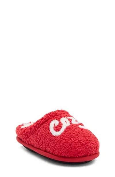 Nordstrom Rack Kids' Cozy Faux Shearling Slipper In Red