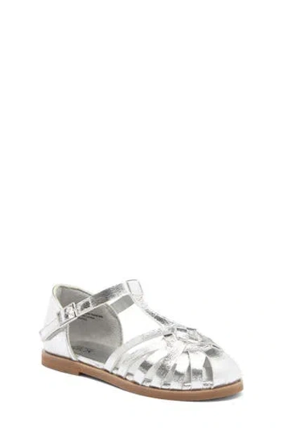 Nordstrom Rack Kids' Juniper Fisherman Sandal In Silver Metallic