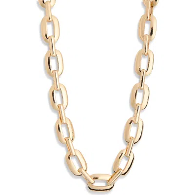 Nordstrom Rack Knife Edge Oval Chain Link Necklace In Gold