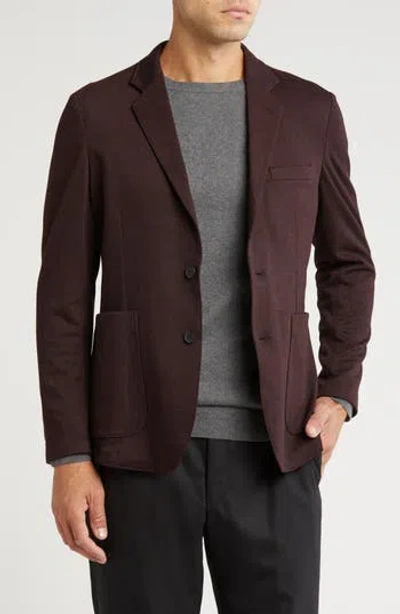 Nordstrom Rack Knit Sport Coat In Burgundy Dossi Texture
