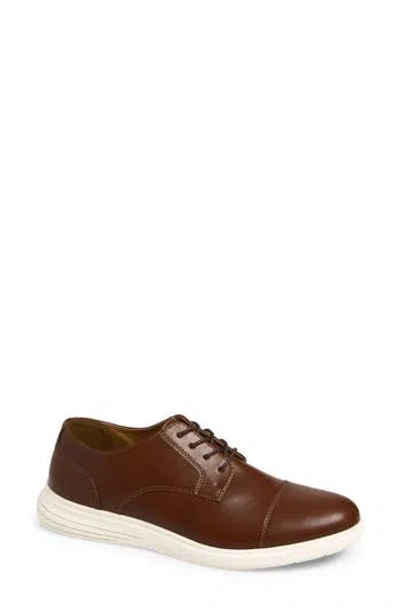 Nordstrom Rack Kohen Hybrid Faux Leather Cap Toe Derby In Brown Chestnut
