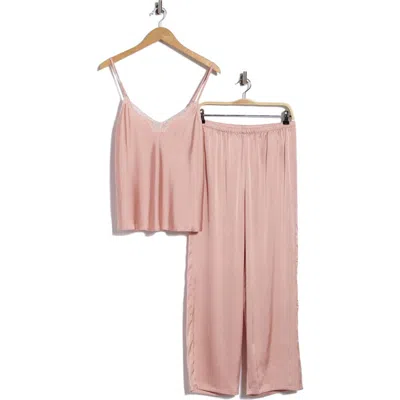 Nordstrom Rack Lace Trim Satin Camisole & Pants Pajamas In Pink Puff