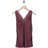 Nordstrom Rack Lace Trim Satin Tank In Burgundy