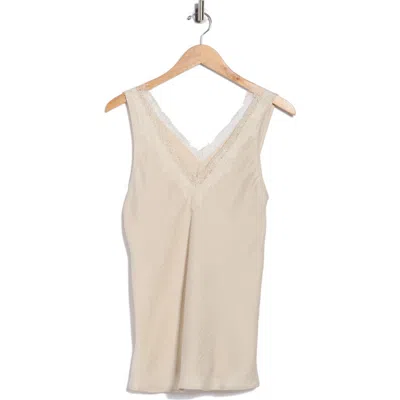 Nordstrom Rack Lace Trim Satin Tank In Neutral