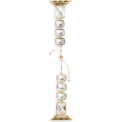 Nordstrom Rack Large Crystal Smartwatch Band In Gold