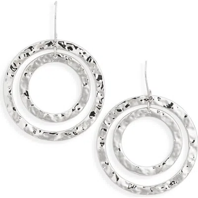 Nordstrom Rack Large Hammered Orbital Hoop Earrings In Metallic