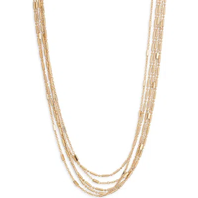 Nordstrom Rack Layered Bead Chain Necklace In Gold