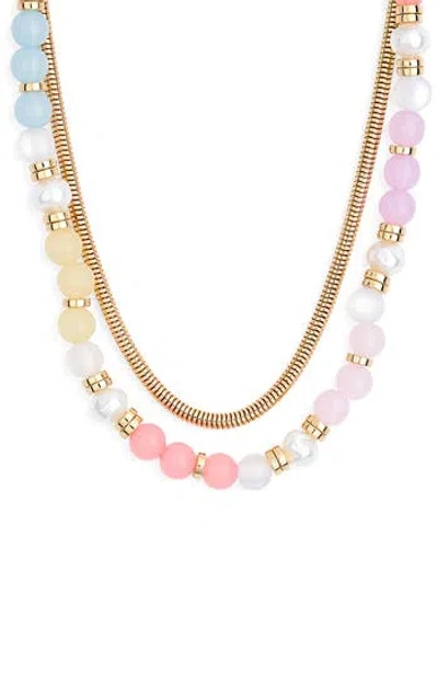 Nordstrom Rack Layered Chain & Bead Necklace In Multi