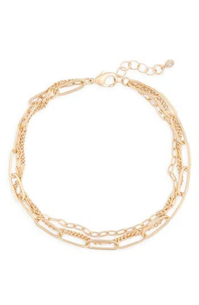 Nordstrom Rack Layered Chain Anklet In Gold