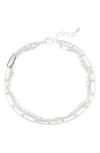 Nordstrom Rack Layered Chain Anklet In Silver