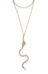 Nordstrom Rack Layered Crystal Y-drop Necklace In Gold